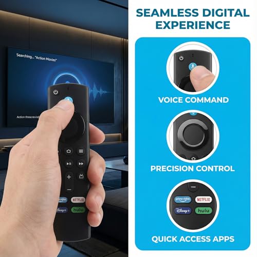 Image of Replacement Voice Remote Fit for Insignia NS-24F201NA23,NS-32F201NA23,NS-42F201NA23,NS-43F301NA25,Compatible with AMZ Fire Series,Toshiba,Pioneer,Echo-Show 15 inch to 21 inch (Island is accessible)