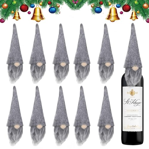 Nikolausmützen für Flaschen 14 Weihnachten Weinflasche Abdeckung, 10 Stücke Weihnachts...