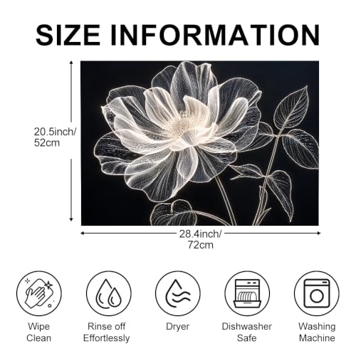 Image of Floral Stove Top Covers for Electric Stove, 28.4x20.5 in