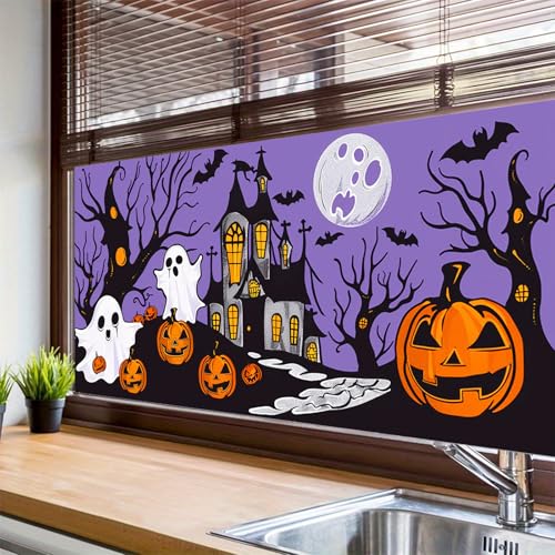Vinilo Decorativo Halloween Fantasma Arcoíris 39.3x17.7 Pulgadas miniatura 4
