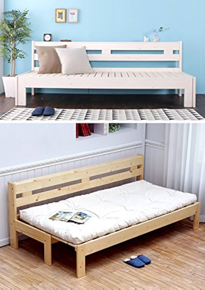 【専用】ネルコンシェルジュ　伸長式ソファベッド　すのこベッド　ホワイトウォッシュ Amazon｜ネルコンシェルジュ 伸長式ソファベッド シングル