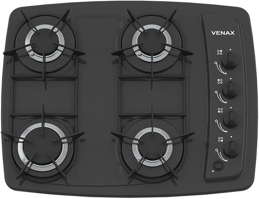 Fogão cooktop gás Venax Cook 4 preto 127V/220V | Amazon.com.br