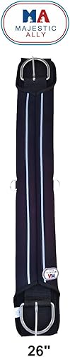 Miniatura 2 de Majestic Ally Hebillas de neopreno de acero inoxidable para cincha recta, color negro, 22 pulgadas, 26 pulgadas, 30 pulgadas y 34 pulgadas