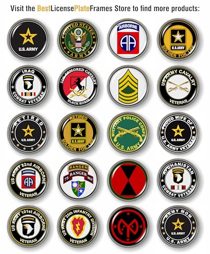 Image of 25th Infantry Division US Army Veteran CAR Emblem Badge Chrome Metal Bezel | Official U.S. Army Licensed Product, 3D Domed, Tropic Lightning Sticker, made by BestLicensePlateFrames