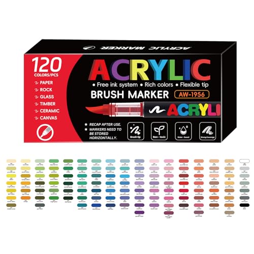Marqueurs pinceau acrylique pointe ultra douce et encre permanente opaque