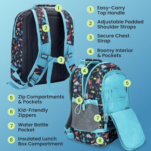 Image of Bentgo Kids 2-in-1 Backpack & Insulated Lunch Bag with Padded Straps