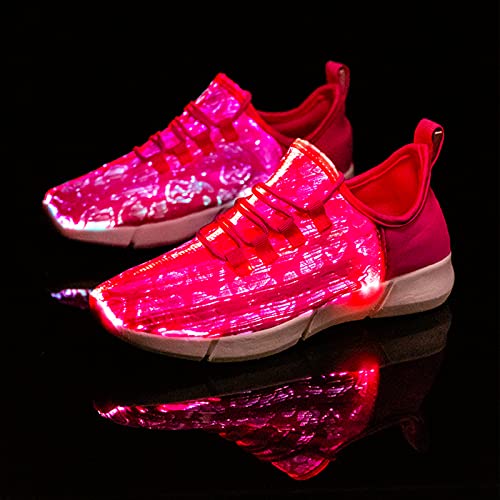 Image of LED Fiber Optic Shoes Light Up Sneakers for Women Men Luminous Trainers Flashing Sneakers for Festivals, Christmas, Halloween, New Year Party with USB Charging, White