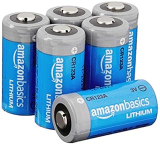 Amazon Basics 6-Pack Lithium CR123a 3 Volt Battery, 10-Year Shelf Life (B07WTQHK27)