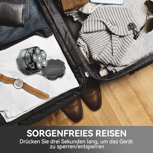 Glatzen Rasierer Herren, kensen Kopfrasierer Glatze Wasserdicht Kopf Rasierer Herren Wiederaufladbar Typ-c Head Shaver Men Magnetische Leicht zu Reinigen Akkulaufzeit 160 Mins