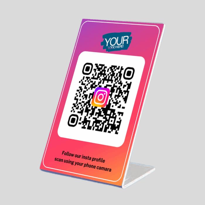 Image of Ferauax Imported (6 Pack) Acrylic QR Code Display Stand - 4x6 Inch (A6) L-Shape Portrait Menu & Ad Frame - Tabletop Display Stand for Restaurants and Cafes 2mm Thickness (Note:- QR Code Need to be pasted on this board, Not the insert type)