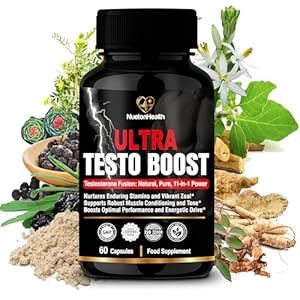 NuetonHealth Ultra Testo Boost – Tribulus, Ashwagandha, Ginseng, Shilajit, Ginkgo, Rhodiola Rosea – Premium Testosterone Supplements for Men – 11 Potent Natural Ingredients – 60 Booster Capsules