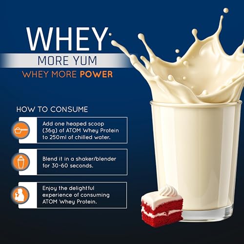 Image of AS-IT-IS ATOM Whey Protein 1kg | 27g protein | Isolate & Concentrate | Classic Red Velvet | USA Labdoor Certified | With Digestive Enzymes for better absorption