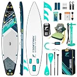 TIDETREK 11'6" Inflatable Stand Up Paddle Boards, Premium SUP Accessories, Non-Slip Comfort Deck for Youth & Adults (Midnight Tide/Kayak Seat)
