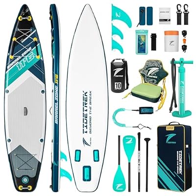 TIDETREK 11'6" Inflatable Stand Up Paddle Boards, Premium SUP Accessories, Non-Slip Comfort Deck for Youth & Adults (Midnight Tide/Kayak Seat)