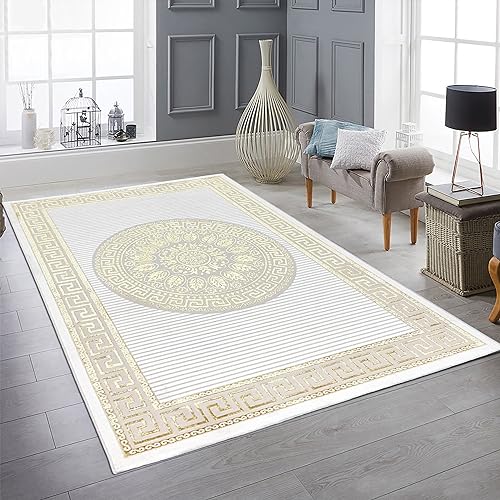 Teppich-Traum Teppich Wohnzimmer Schlafzimmer Kurzflor orientalisch elegant edel Ornamente...
