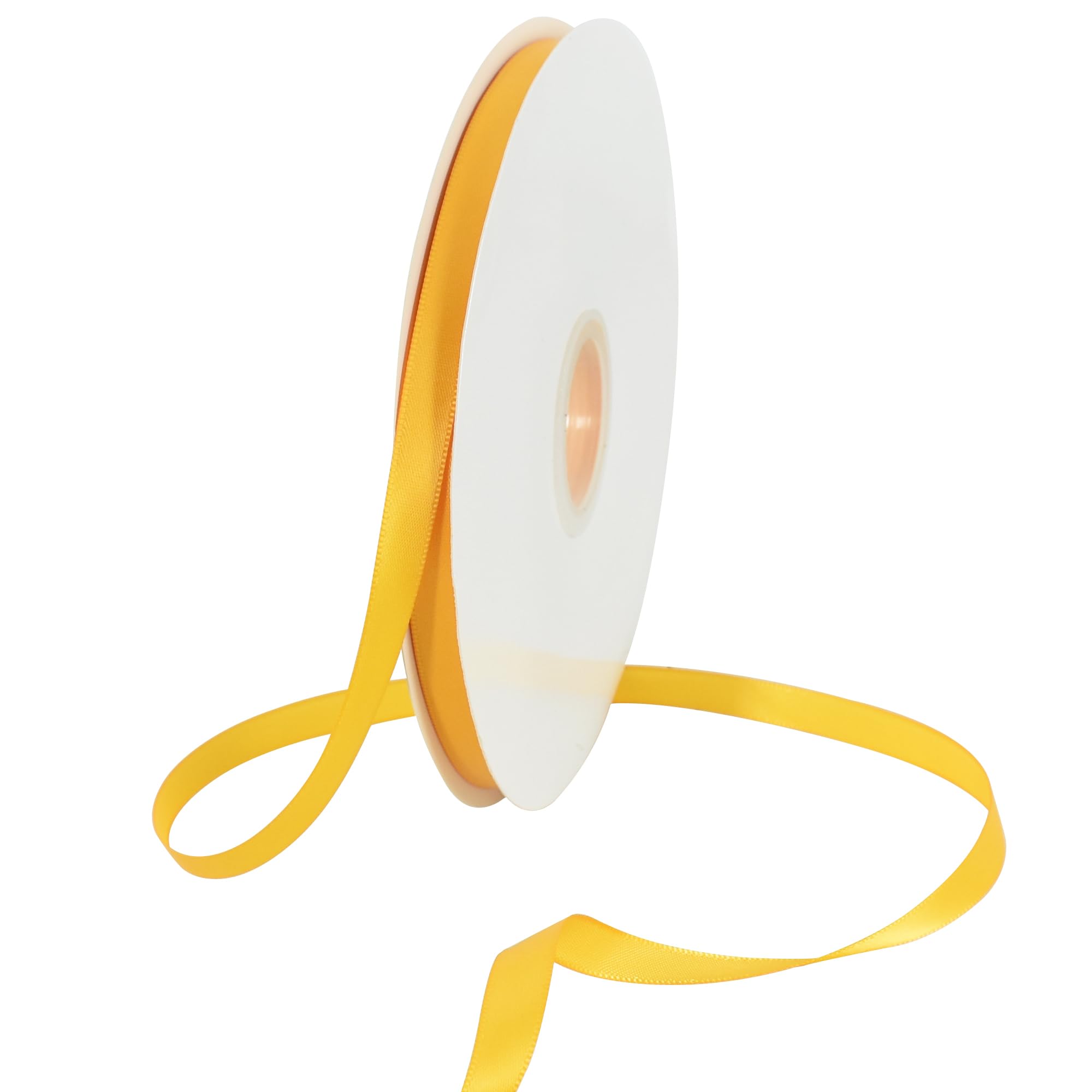 TONIFUL 3/8 Inch x 100yds Yellow Satin Ribbon Thin Solid Fabric Ribbons Roll for Gift Wrapping Invitation Floral Hair Balloons Craft Sewing Party Wedding Popsicles Decoration Valentine's Day Bouquet