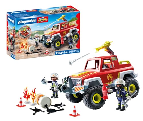 Playmobil | Action Heroes | Camion de Pompiers | Véhicule de Pompier | Voiture Jouet | Jouet pour Enfants à partir de 4 Ans | 71824