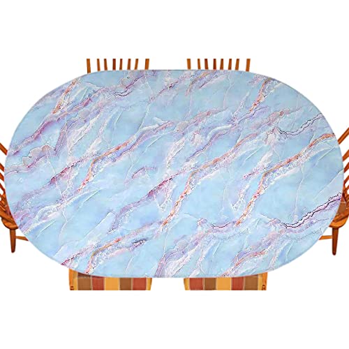 Esfvrg Marble Oval Table Cloth, Indoor Dining And Outdoor Patio Festival Use, Fits 42" X 60" Table #TOP7