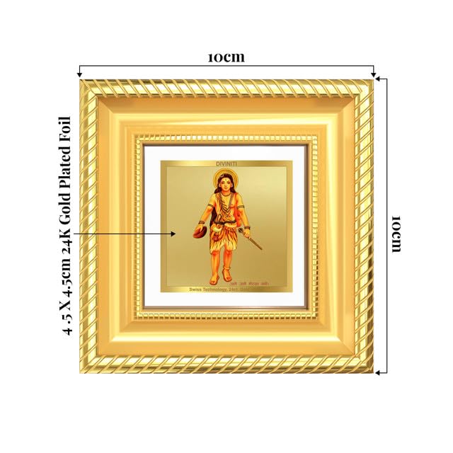 Image of DIVINITI Baba Gorakhnath 24K Gold Plated Foil Tabletop Photo Frame for Home Decor, Puja Room, Luxury Gifting | DG Frame 015 S1A (10x10 CM)