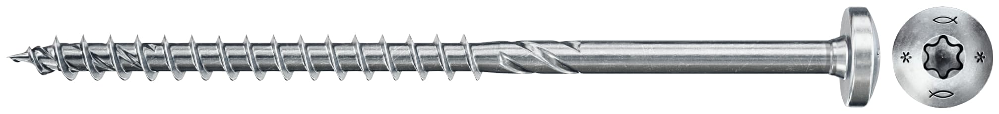 fischer 25 x Chipboard Screws Power-Fast II 6.0 x 100 Pan Head with Inner Star TX Partially Threaded Galvanised Blue Passivated (Item No. 670533)