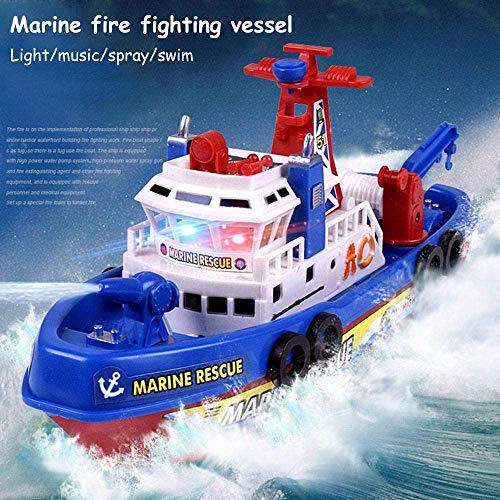 Hercugifts Bath Boat Toy, Pool Fire Boat Marine Ship ModelBath Water Toy Set Summer Toys, Birthday Gift for Kids - Thumbnail 4