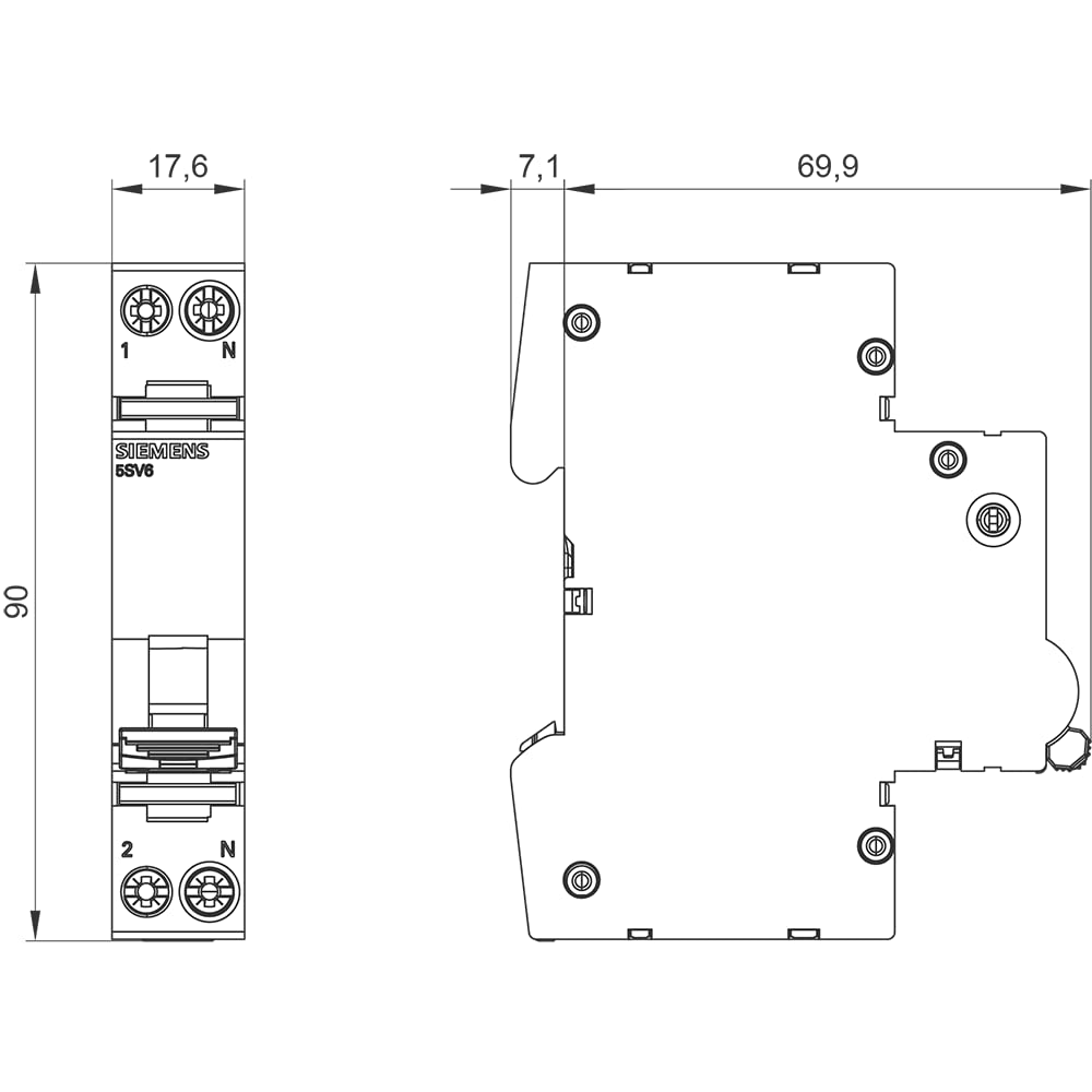 Siemens 5SV60166KK17 Brandschutzschalter-LS-Kombi AFDD/LS 6kA B16 1P+N 230V kompakt