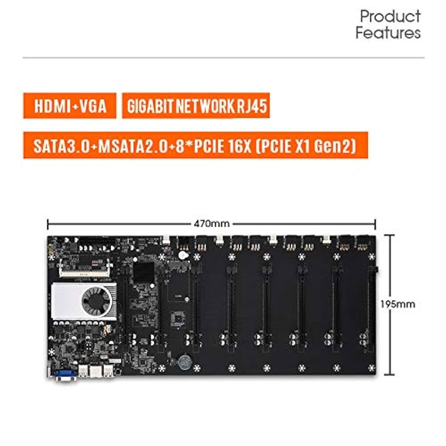 BTC-T37 Mining Machine Motherboard CPU Set 8 Graphics Card