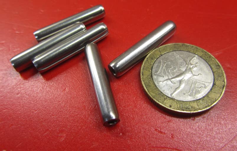 420 Stainless Steel Coiled Spring Pins, 3/16" Diameter x 1.00" Length, 20 pcs.