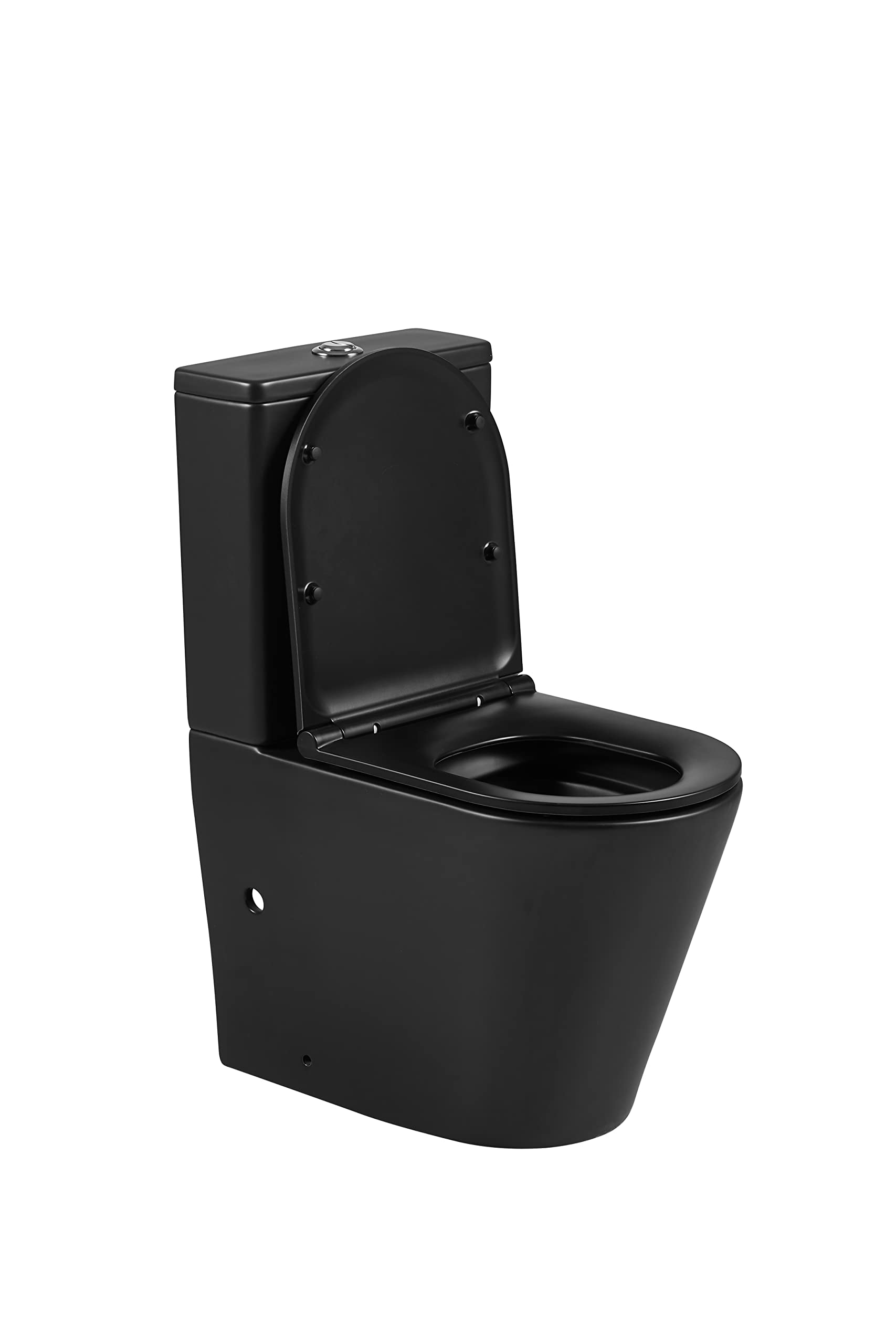 Inodoro BTW Turin Compacto | 7 Años de garantía | Color Negro Mate | 380x625x825 mm