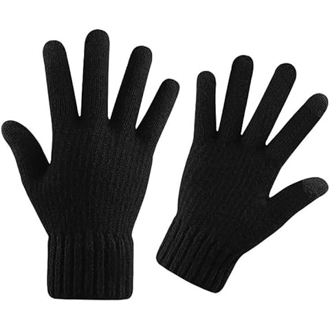 HGDGears Winter Warm Knitted Gloves for Men,Soft Lining,Touchscreen Thermal Knitted Gloves for Cold Weather(Black) Cover