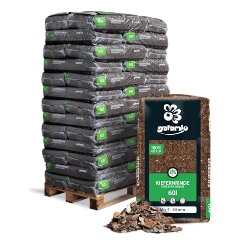 GALAMIO Rindenmulch Kiefer Mix 5-60 mm - 2340L (39 x 60L) - unbehandelter natürlicher Bodenschutz