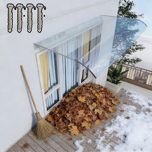 Toldo moderno de policarbonato de 20 x 24 pulgadas, cubierta de patio al aire libre para protección solar UV y refugio de lluvia, perfecto para soluciones de sombra de jardín y patio