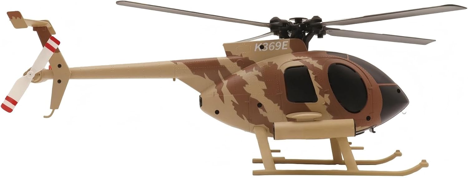 RC-ERA C184 MD500 RC Helicopter, 4CH Single-Propeller Flybarless Optical Flow Gyro Stabilized Remote Control Helicopter, RC Aircraft Model Toys for Adult