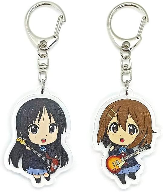 EBTY DREAMS Inc. - Set of 2 K-On Acrylic Keychain Mio Akiyama, Yui Hirasawa v1, Multicolored, Pendant Height: 2 inches