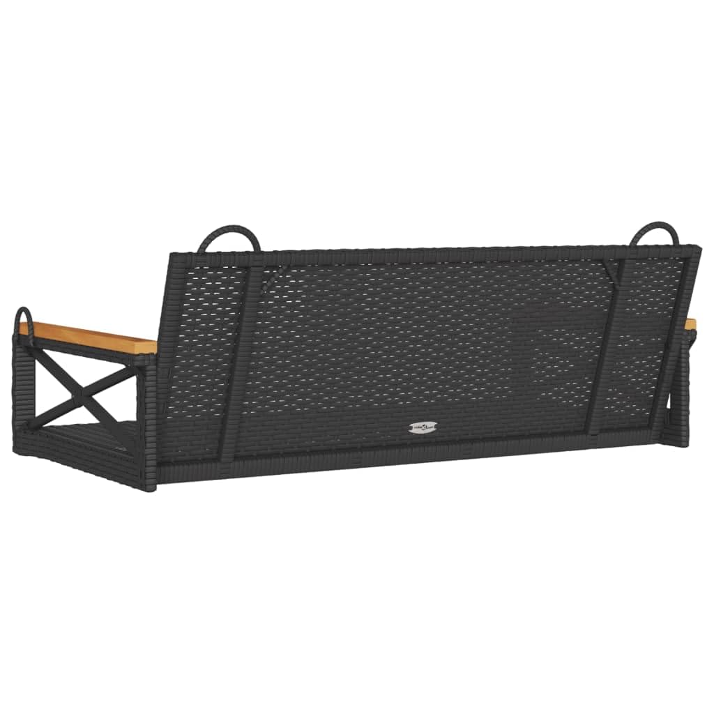 ShGaxin Banco Columpio de ratán sintético Negro 109x62x40 cm, Columpio Jardin Exterior, Balancin Jardin Exterior, Muebles Jardin Exterior, Balancin Balcon - 368152