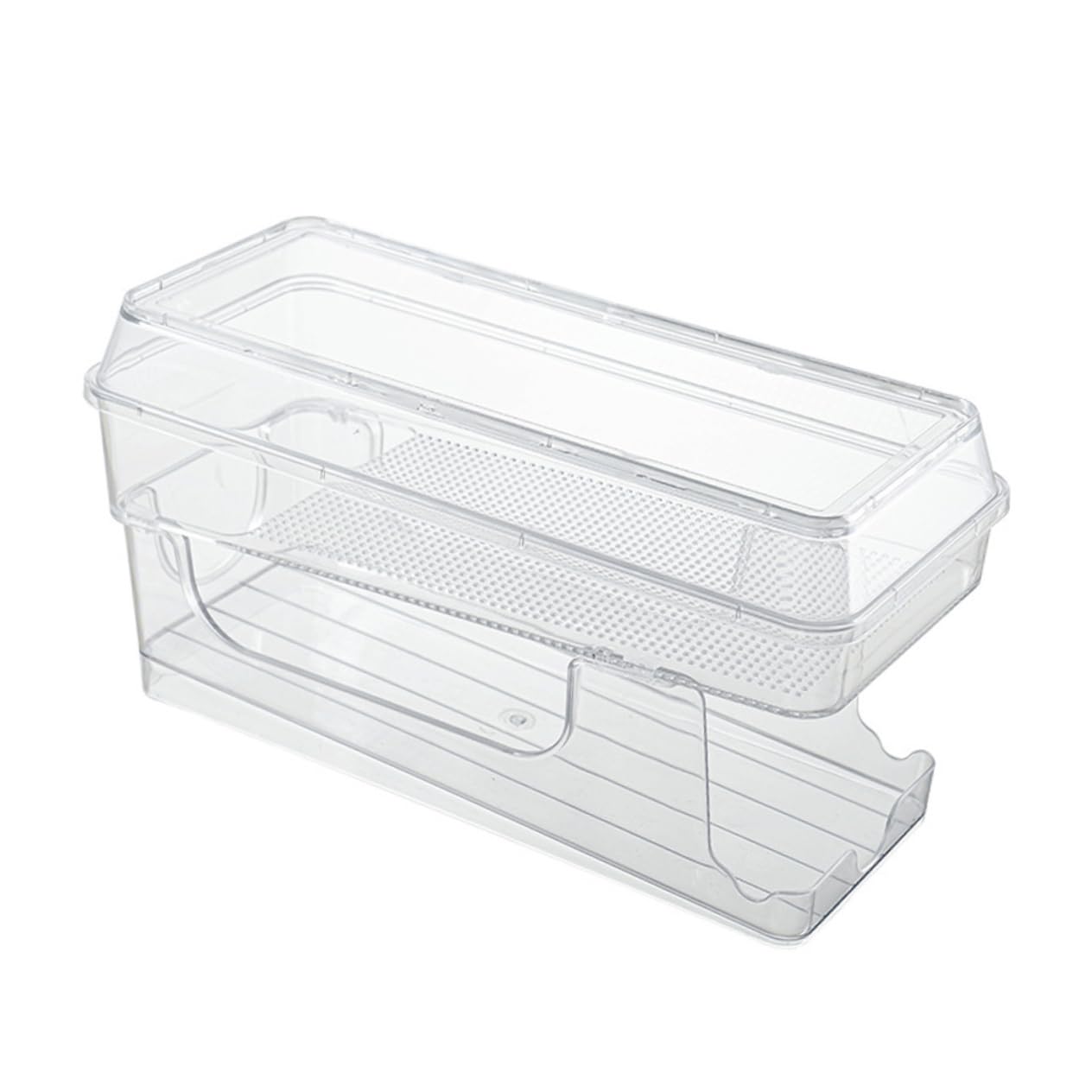 Estante para latas de bebidas para nevera, dispensador de latas de refrescos rodantes con tapa, soporte de almacenamiento de bebidas de cocina para nevera, ahorro de espacio, jarra de bebidas para