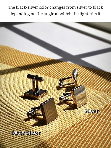 Image of [TAVARAT] Cufflinks for Men cuff links mens Black Silver Light Gold Tps-166