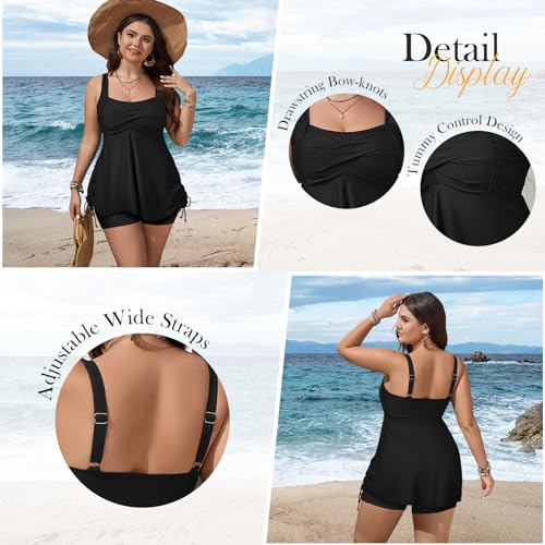 American Flag American Flag Plus Size Tankini Swimsuits for Women Two Piece Tankini Bathing Suits flag 12W