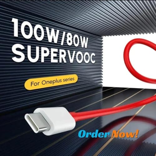Image of 100W Type C Dash /Warp Fast Charging Cable | Fast Data Sync Cable | Compatible with Oneplus 15,15R,13,13R,12,12R,11,11R,10Pro,10R,10T,9RT,9R,8R,8T,7, 6 /6T /,Ce5,Nord Ce3,Ce4. (1M.)