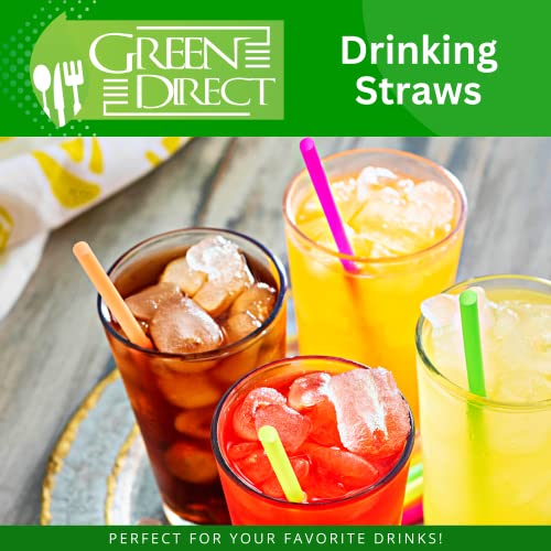 Drinking Straws By Green Direct - 10.75 Inches Plastic Smoothie Straws Individually Wrapped - Extra Long & Thick For Use With Any Jumbo Cup Or Water Bottle - Bpa Free - Mixed Neon Colors Pack Of 300 #TOP1