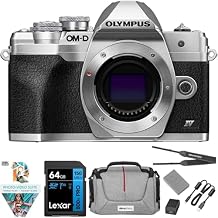 OM SYSTEM Olympus D OM-D E-M10 Mark IV 20MP Digital Camera Body, Silver Bundle with Lexar Premium PRO 64GB SDXC Memory Card + Deco Essentials Camera Bag + Corel Photo Video Suite