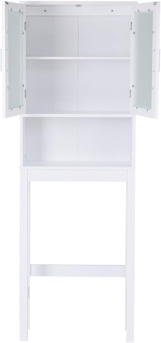 BECOMFORT Wooden Over The Toilet Cabinet Storage,BestComfort Bathroom Organizer Over Toilet Storage, Above The Toilet Space Saver Cabinet (22.5" x 7.5" x 61")