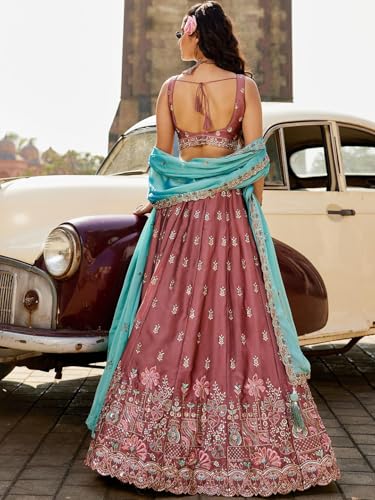 Lehenga en georgette indienne 14879 tenue de mariage chic - 3