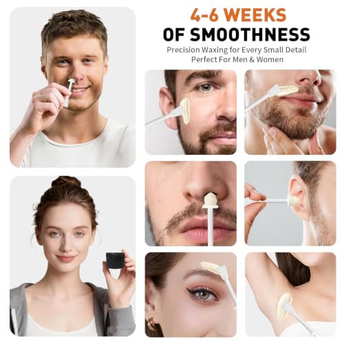 Image of Nose Wax Kit, Nose & Ear Hair Removal, Mini Wax Pot with 30 Nose Wax Sticks