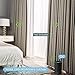 Yoolax Smart Retractable Curtain Compatible with Alexa and Google Home, Motorized Curtain Hardwired with Remote Customized Size (Fine Woven Taupe)