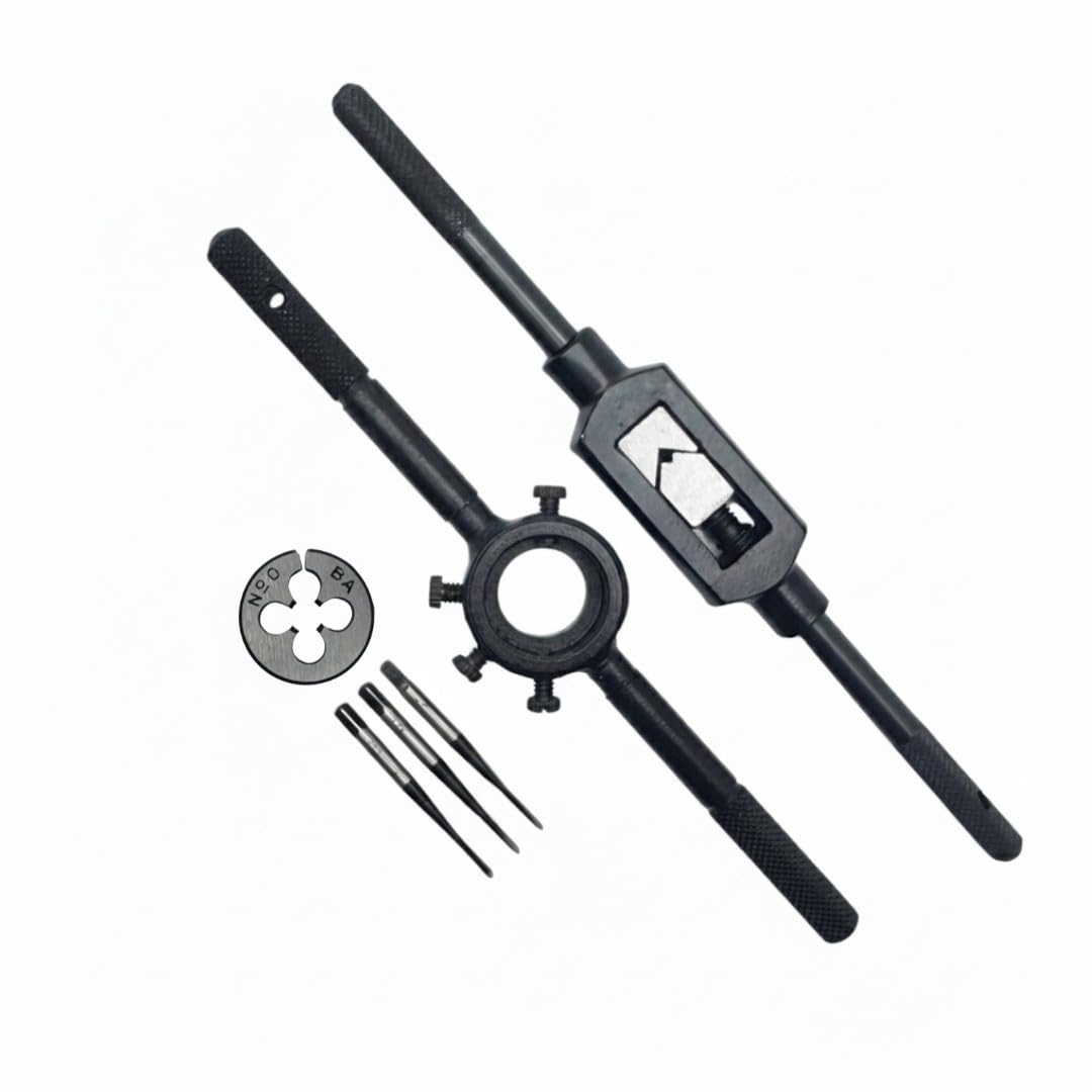 Proops 6 Piece Tap And Die Set With 0 Ba 3 Piece Taps, 0 Ba Die, Tap Wrench & Die Holder To Suit (M9201). Free Uk Postage.