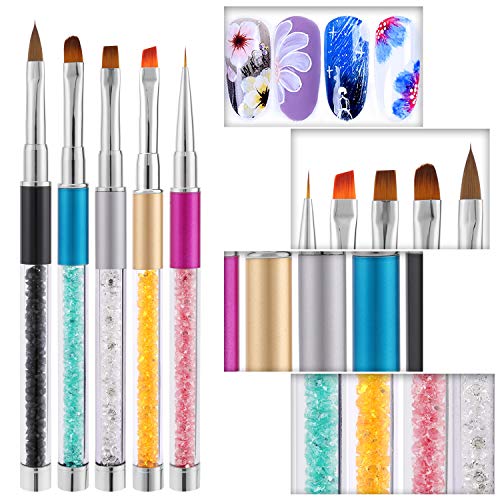 MWOOT French Nailart Nagelpinsel, 5 Stück DIY Nagelkunst Pinsel, Gel Nagel Zeichnen Pinsel, Nagel Pinsel Set für… – Bild 3