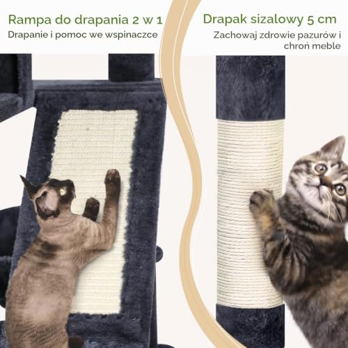 Globlazer F74D drapak duży XXL narożnik stabilny 190 cm dla 2-4 kotów