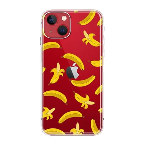 Blingy's Iphone 14 Case, Fun Banana Style Cute Tropical Fruits Pattern Cartoon Design Transparent Soft Tpu Protective Clear Case Compatible For Iphone 14 6.1 Inch (Banana Style) #TOP2