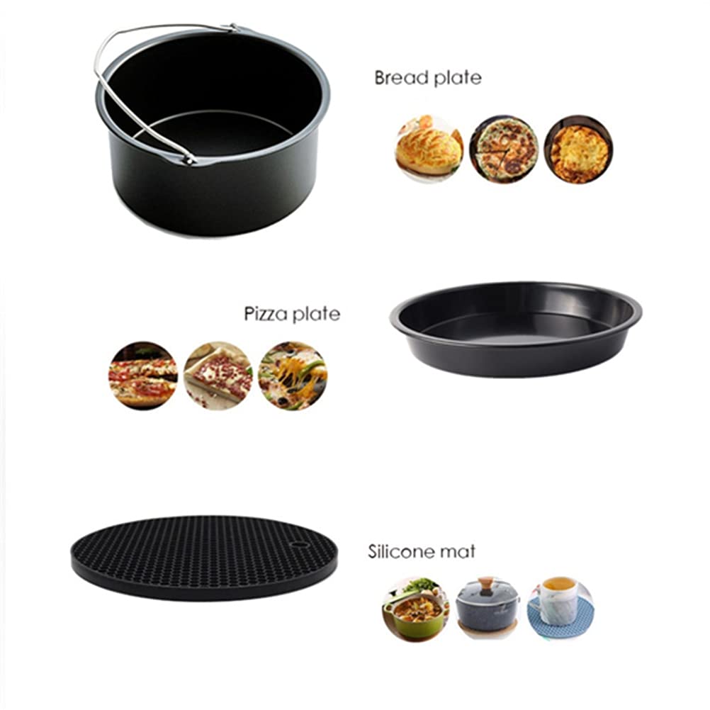 Akcesoria do frytownic, 10 szt. Frytkownica powietrzna Akcesoria do pieczenia Frytkownica 3,2–5,8 kwarty do pizzy Ciasta Chleby Quiches Naleśniki, talerz do pizzy, kosz na